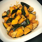 今日煮意 (#288) 乾煎南瓜,豬扒粒 3925