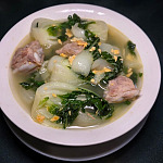 牛油爆鹹蛋奶油小白菜湯 臘肉焦香芋頭焗飯